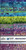 Lumin Fabrics Island Batik Springtime Bouquet Batiks 2.5 Inch Strips, colorful fabric strips with floral and abstract patterns in shades of blue, green, purple, and yellow.