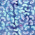 Lumin Fabrics Island Batik Secret Garden Batiks Medium Petals Multi Purple Teal Blue, fabric with a floral pattern of medium-sized petals in purple, teal, and blue shades on a dark background.