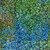 Lumin Fabrics Island Batik Sunflower Spice Batiks Tossed Vines Blue Azure, vibrant blue and green batik fabric with a repeating pattern of tossed vines and sunflower accents.