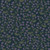 Dear Stella Fabrics Fox And Fern Blueberry Bliss Midnight Blue, floral fabric with purple blueberries and green leaves on a dark blue background.