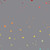Dear Stella Fabrics Meowter Space Pammie Jane Space Dust Pewter Grey, fabric with colorful star and dot pattern on grey background.