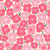 Dear Stella Fabrics Pink Pony Club Flower Power Cream, floral fabric pattern with pink and red flowers and green stems on a cream background.