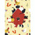 Dear Stella Fabrics Bok Bok Meow Leezaworks Cats In The Coop Lemon Yellow, fabric pattern with playful black cats, chickens, and squirrels around a red coop on a light yellow background.