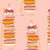 Windham Fabrics Heather Ross Favorites Pink Princess And The Pea fabric, whimsical pattern featuring stacked beds with a princess, books, and various colorful pillows on a pink background.