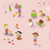 Windham Fabrics Heather Ross Favorites Pink Kindergarten, whimsical illustration of children playing and reading in a classroom with pink walls and toys.