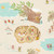 Windham Fabrics Heather Ross Favorites Cream Christmas Mice, holiday-themed illustration with mice decorating a Christmas tree and celebrating indoors and outdoors with snow and winter scenery.