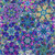 In The Beginning Fabrics Celtic Garden Blue Flower Hexagons, intricate floral quilt pattern with vibrant blue, purple, pink, and green hues.