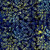 Timeless Treasures Fabrics Radiant Meadow Tonga Batiks Wing Prayer Leaves On Swirly Vines Dazzle, fabric featuring a navy background with yellow and light blue leaf and vine patterns.