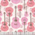 Timeless Treasures Fabrics Disco Cowgirl Disco Cowgirl Guitar Pink
