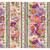 Timeless Treasures Fabrics Mosaic Bee Mosaic Bee 11 Inch Stripes Multi, colorful floral pattern with vibrant pink and purple flowers, green leaves, and honey bees on a mosaic background.