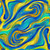 Timeless Treasures Fabrics Provence Watercolor Swirls Multi, vibrant abstract watercolor fabric pattern with swirling shades of blue, yellow, and green.