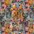 Timeless Treasures Fabrics Feline Folk Packed Cat And Floral Bright, a colorful fabric pattern featuring stylized cats with vibrant flowers and foliage in a whimsical, artistic design.