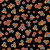 Timeless Treasures Fabrics Wild Wings Owl's Bright Floral Black, a fabric with vibrant floral patterns of pink, blue, and orange flowers on a black background.