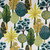 Hamilton Fabrics Durant Willow Bright Folk Art Trees Green Yellow