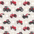 A E Nathan Fabrics Farmall Red Cream Tractors and Stars