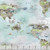 Clothworks Fabrics Our World Blue Grey Brown Scenic Continents