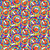 Timeless Treasures Fabrics Mutts Be Love Bones And Paw On Tie Dye Multi Yellow Blue Red