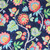 Hamilton Fabrics Elder Navy Jacobean Floral