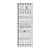 This 6-1/2 inch x 18-1/2 inch rectangle ruler features easy-to-read black and white markings printed in 1 inch grids marked in 1/8 inch and 1/4 inch increments.