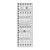 This 6-1/2 inch x 18-1/2 inch rectangle ruler features easy-to-read black and white markings printed in 1 inch grids marked in 1/8 inch and 1/4 inch increments.
