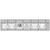 This 1-1/2 inch x 6-1/2 inch rectangle ruler features easy-to-read black and white markings printed in 1 inch grids marked in 1/8 inch and 1/4 inch increments.