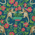 P / Kaufmann Fabrics Cheeky Monkey Persian Embroidered Monkeys Roses Peonies