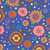 Quilting Treasures Carnivale  Large Flowers Royal