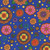 Quilting Treasures Carnivale  Large Flowers Royal
