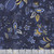 Henry Glass Fabrics Blackbirds Calling Jan Mott Navy Jacobean Floral