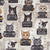 Timeless Treasures Fabrics Quirky Cats Most Wanted Cats Mugshots Beige