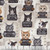 Timeless Treasures Fabrics Quirky Cats Most Wanted Cats Mugshots Beige