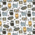 Timeless Treasures Fabrics Quirky Cats Silly Kitties White