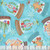 Timeless Treasures Fabrics Gingerbread Dreams Turquiose Snowglobes