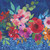 In the Beginning Fabrics Glorious Garden by Kathleen Winslow Gardner Blue Floral Border