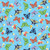 Benartex Fabrics Island Time by Andi Metz Tropical Butterflies Light Blue