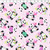 Clothworks Fabrics Panda Party by Susybee Pink Tossed Panda, digital sample with ruler