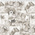 Clothworks Fabrics Best Friends by Lexi Grenzer Taupe Grey Dog Collage