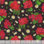 Timeless Treasures Fabrics Scarlet Beauty Black Greaniums and Daisies