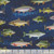 Timeless Treasures Fabrics Cabin Rules by Gail Caddon Blue Fish