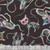 Timeless Treasures Fabrics Day of the Dead Family Album Black Tossed Skeleton Cats