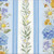 Wilmington Prints Bees & Blooms Danhui Nai Blue Yellow White Floral Stripe