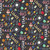 Clothworks Fabrics Blast Off! Words Black