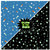 Clothworks Fabrics Blast Off! Glow in the Dark Stars Blue
