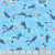 Andover Makower Fabrics Deep Blue Sea Blue Divers and Fish