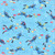 Andover Makower Fabrics Deep Blue Sea Blue Divers and Fish