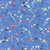 Andover Makower Fabrics Deep Blue Sea Navy Blue Divers and Fish