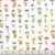 Andover Fabrics Color Wheel by Alison Glass Cream Mushrooms and Ferns, close-up of colorful flora pattern with mushrooms and ferns on a white background.