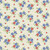 Marcus Fabrics Aunt Grace Goes Scrappy Judie Rothermel Multi Floral fabric with blue, red, and green floral pattern on a cream background with small black polka dots