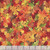 Timeless Treasures Fabrics Gather with a Grateful Heart Harvest Fallen Packed Leaves Autumn, fabric pattern featuring colorful autumn leaves in red, orange, yellow, green, and brown shades.
