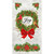 Timeless Treasures Fabrics Joyful Holly Pine Cardinal Bow Wreath Panel Joy, a festive holiday fabric panel with a Christmas wreath decorated with holly, pine, and red berries, featuring birds and a large red bow in the center.